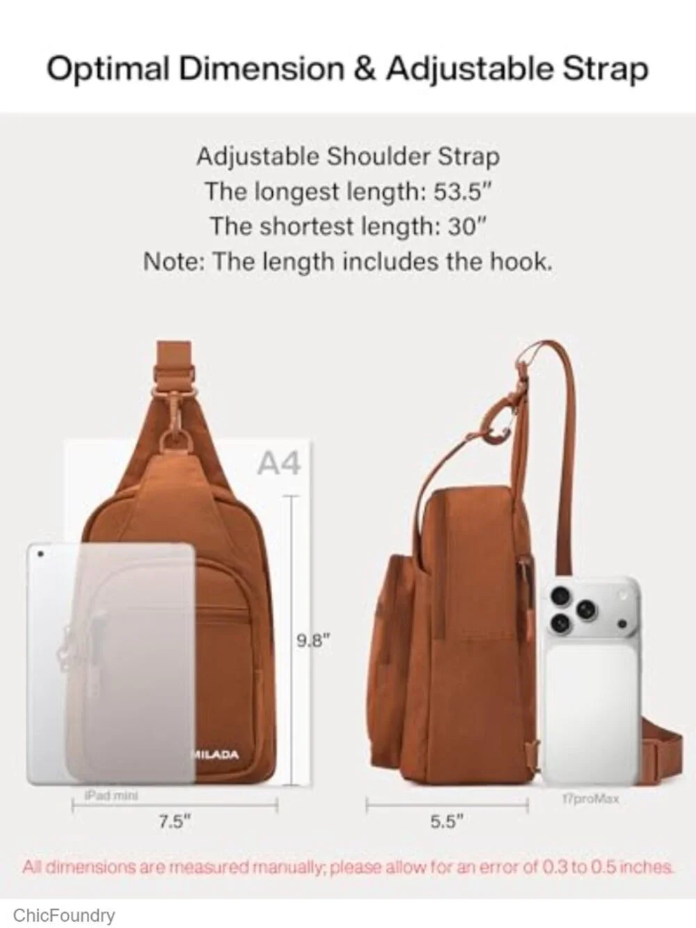 RFID Blocking Anti-Theft Crossbody Sling Bag with Multi Pockets